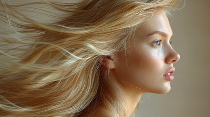 Naklejka premium Embrace the essence of elegance with a stock-style photo featuring a beautiful woman gracefully opening blinds against a pristine white