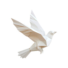 White dove flying. Isolated on transparent background.