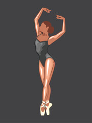 Ballerina illustration, ballerinas poses. Gymnastics girl. Girl dancing classical choreography. Ballet set female. Pointe shoes. Hand drawn vector art work isolated on white background © CaraulanDesign