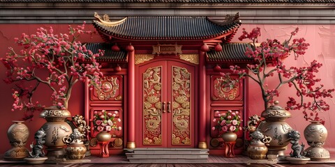 Obraz premium The gate of a wealthy family