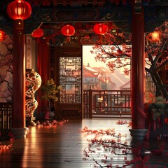 Chinese style pavilion