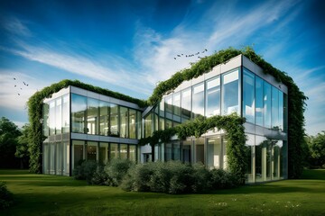 innovative green glass building facade sustainable office architecture structure