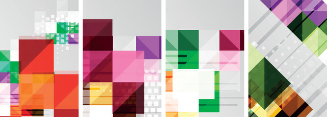 Square abstract poster set. Vector Illustration For Wallpaper, Banner, Background, Card, Book Illustration, landing page