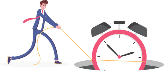 Smart time management, success in work strategy on business deadline or working time efficiency concept,

