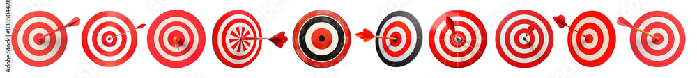 Poster red target dartboard game set