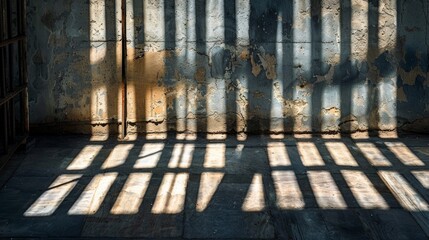 Crime - Prison Cell Bars with sun light