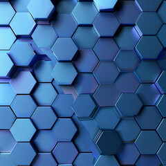 Blue Hexagonal Digital Technology Design
