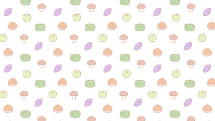 おいしい秋の食べ物パターン⭐︎PNG