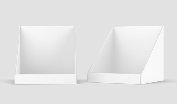 Blank product display paper tray, 3d illustration.
