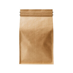 Plain Brown Blank Paper Food Packaging Bag cut out transparent isolated on white background PNG file