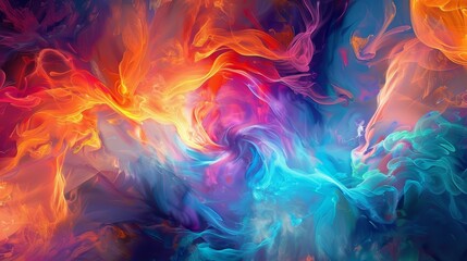 Fototapeta premium Vibrant Energetic Abstract Color Explosion Artwork