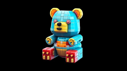 Obraz premium Bear toy robot 3d