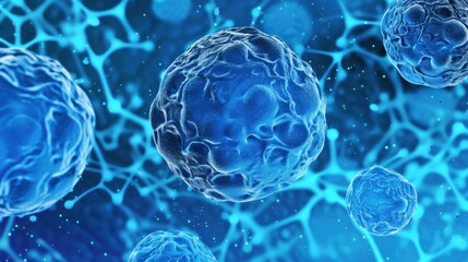 illustration A Human cells in a blue background.