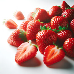 Fresh and ripe strawberries, close-up