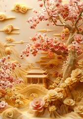 Obraz premium A Chinese style Jade carvingæ‘†ä»¶