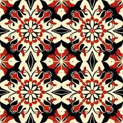 Fototapeta premium a image of a pattern with a red and black design