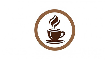 Obraz premium Coffee themed logo icon symbol emblem on white background. Generative AI