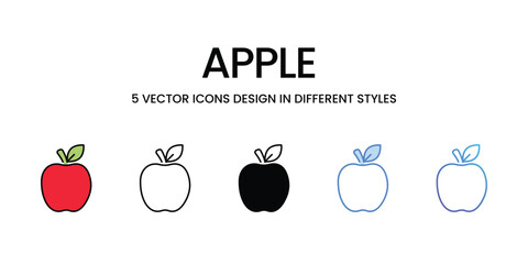 Apple icons vector set stock illustration.