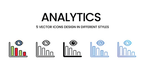 Analytics icons vector set stock illustration.