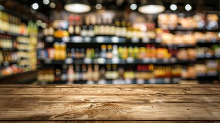 A Tabletop view on modern product display in grocery or department store.