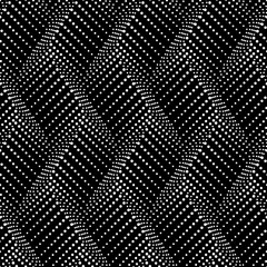 Vector seamless texture. Modern geometric background. Grid with wavy lines of dots.