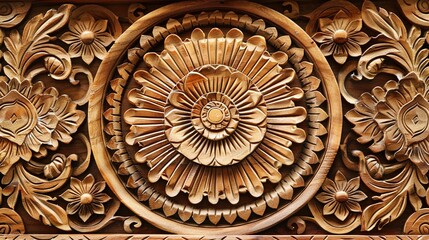 The intricate patterns of a carved wooden headboard, reminiscent of exotic cultures and distant lands, adding an element of wanderlust to the bedroom decor.