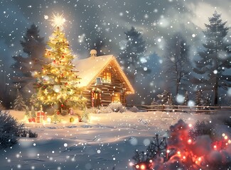 Fototapeta premium Christmas Cabin