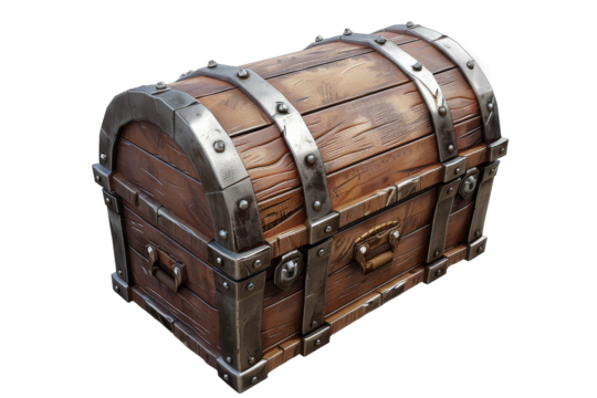 [Transparent Background PNG]An illustration of a wooden treasure chest - Powered by Adobe