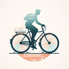 Fototapeta premium World Bicycle day with art illustration style