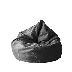 Vintage Black and White Photo of a Retro Bean Bag Chair cut out transparent isolated on white background PNG file