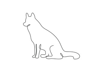 Continuous one line drawing of dog vector illustration