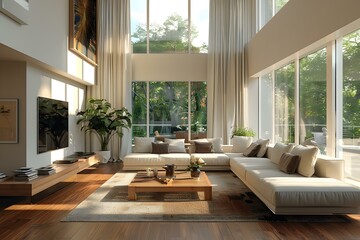 Fototapeta premium Modern minimalist living room