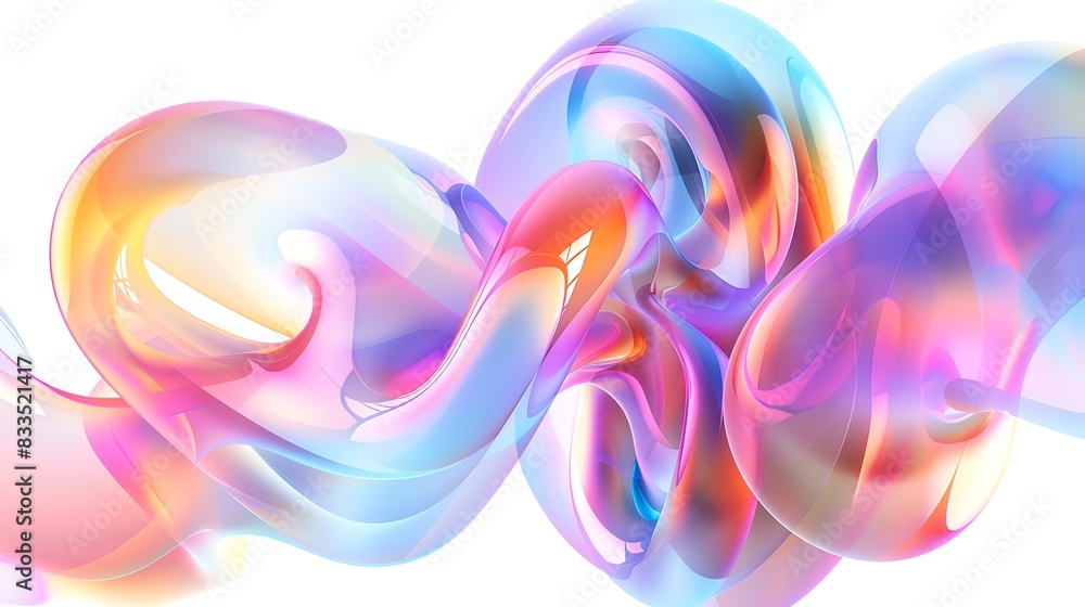 Poster vibrant abstract digital art with colorful swirls and fluid shapes, creating a stunning visual effec