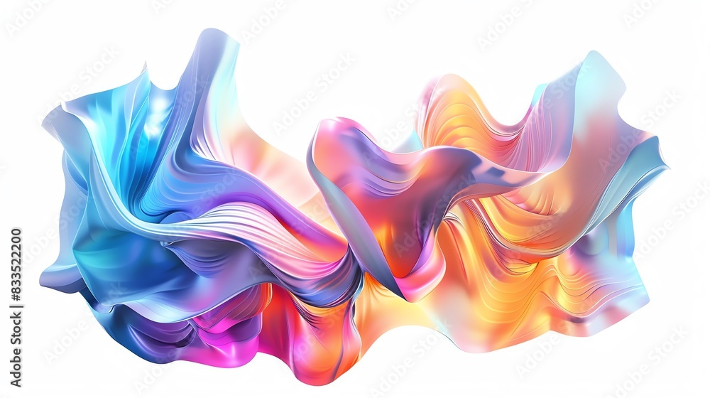 Poster vibrant abstract digital art with flowing waves of color, creating a dynamic and energetic visual ex