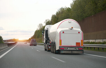Petrol Sustainable Aviation Fuel Truck Transporter Hauling Oil And Gas Products. Compressed...