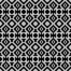 Black and white floral seamless pattern vector background for retro fabric design