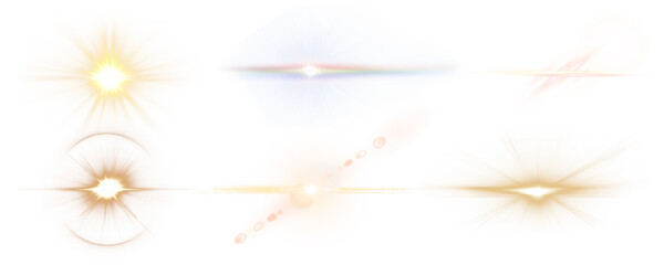 Sunburst light flare effect set