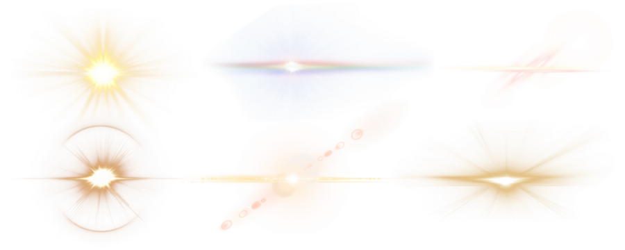 Sunburst light flare effect set