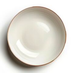 white plate with a simple design on a white background.