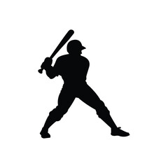 Baseball player silhouette eps vector 