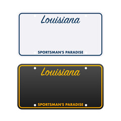 License plate of Louisiana. Car number plate. Vector stock illustration