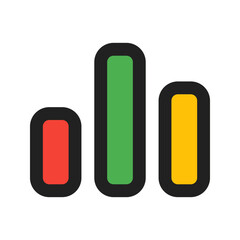 bar chart line color icon