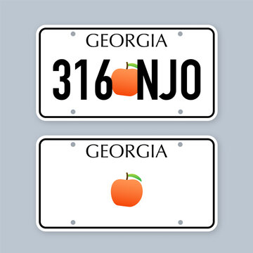 License plate of Georgia. Car number plate. Vector stock illustration