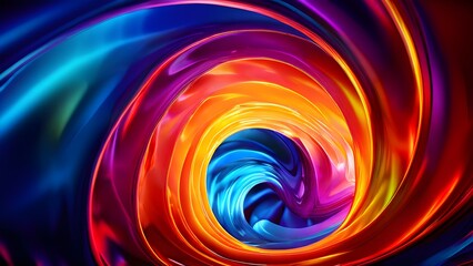 swirling tunnel in vibrant abstract digital art colliding in a dynamic motion