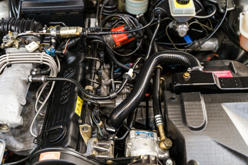 Engine of a modern car. Device and detailing of the transport motor.Automotive, motors,...