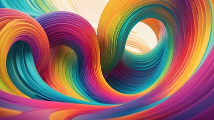 Fototapeta premium Abstract curved lines, light background design, 3d render