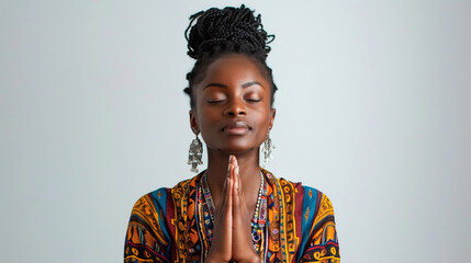 portrait of a praying  person