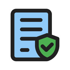 privacy policy line color icon