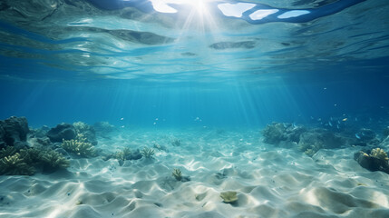 Fototapeta premium Tranquil underwater scene with copy space