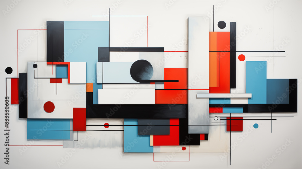 Poster minimal geometric abstract background. circle square and triangle design.